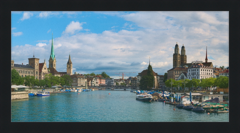 Zürich view Quaibrücke - Great Pictures Framed