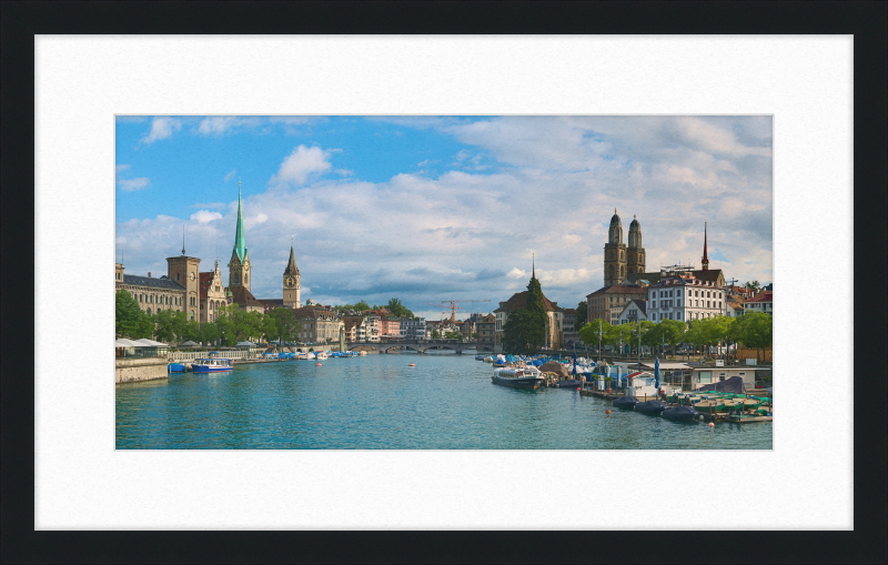 Zürich view Quaibrücke - Great Pictures Framed