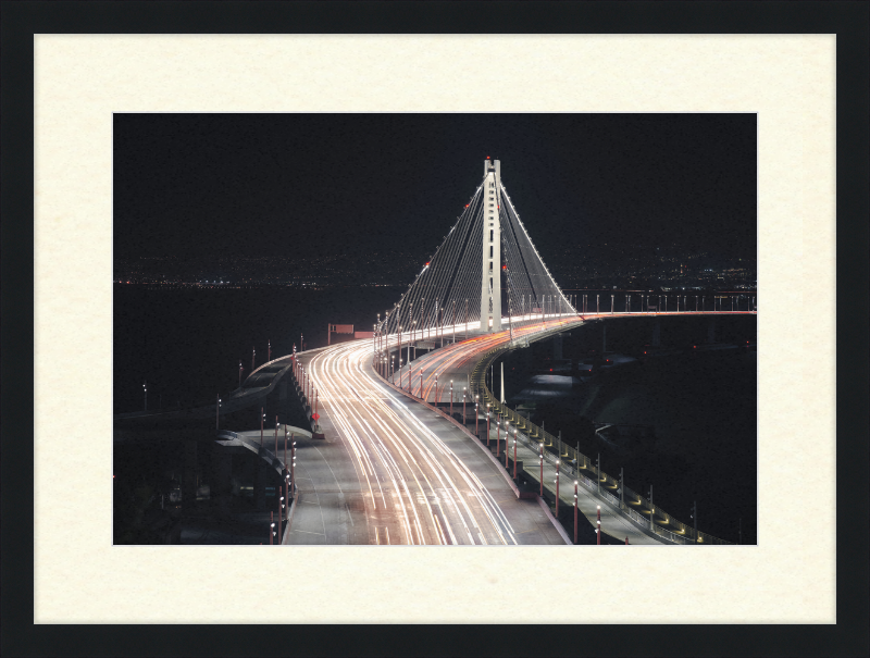 Eastern Span of the San Francisco Oakland Bay Bridge at Night - Great Pictures Framed