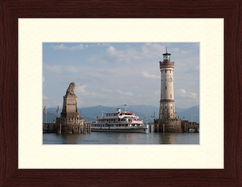Lindau Harbor Lake Constance MS Schwaben - Great Pictures Framed