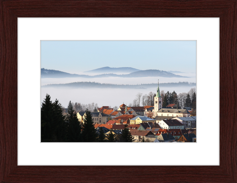 View of Kašperské Hory from Liščí vrch - Great Pictures Framed
