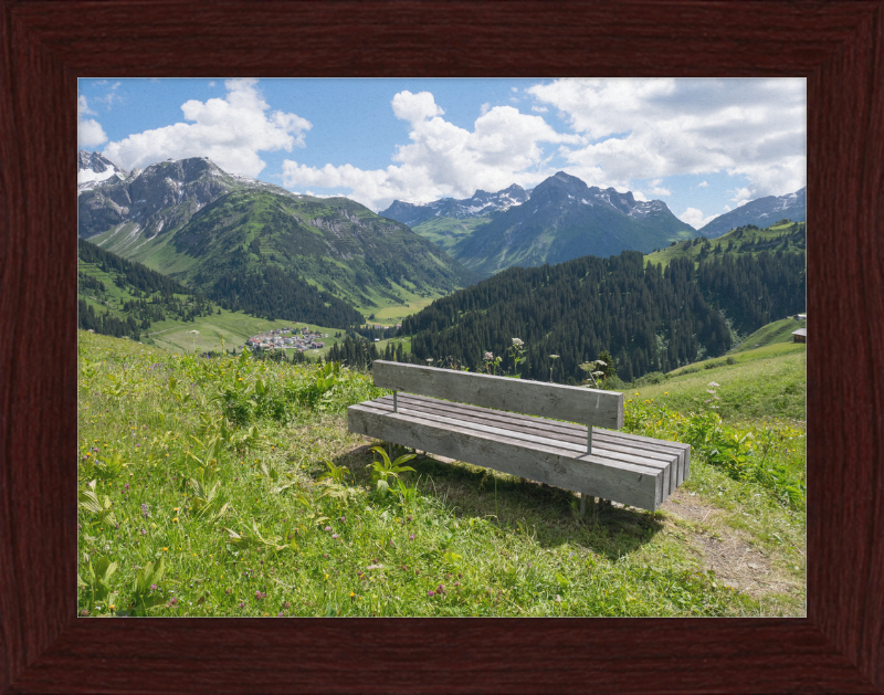 Lech - Bürstegg - Sitzbank - Great Pictures Framed