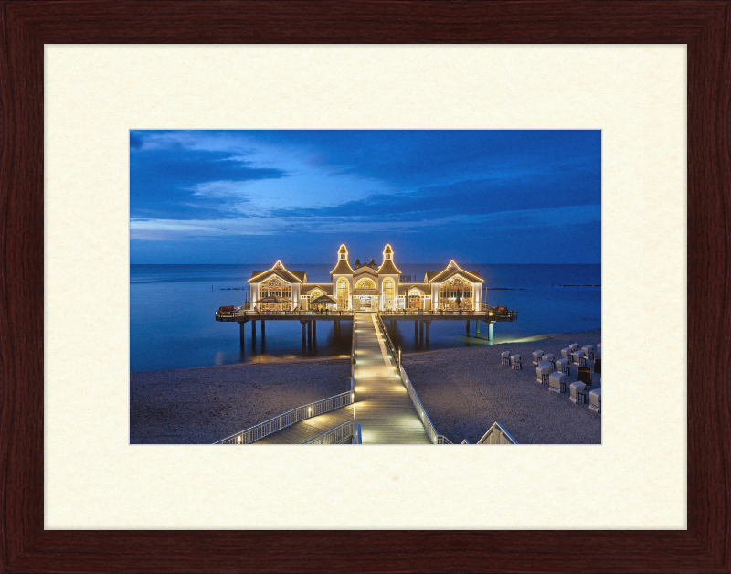 Seebrücke Sellin in the Evening - Great Pictures Framed