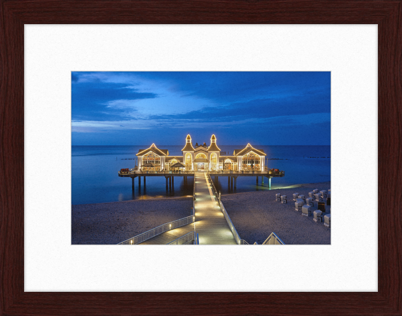 Seebrücke Sellin in the Evening - Great Pictures Framed