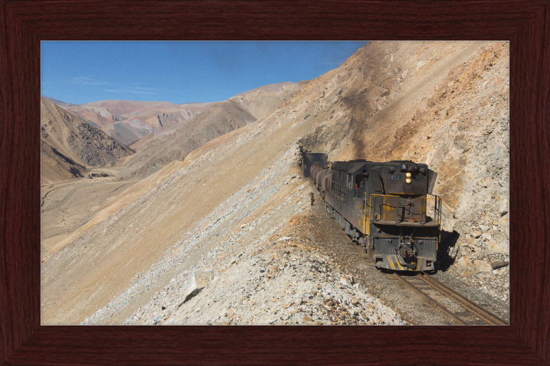 A Train on the Side of a Chilean Mountain - Great Pictures Framed