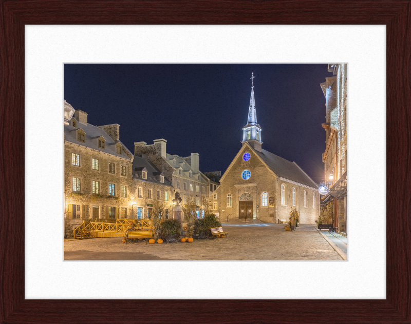 Place Royale at night, Vieux-Québec, Quebec ville, Canada - Great Pictures Framed