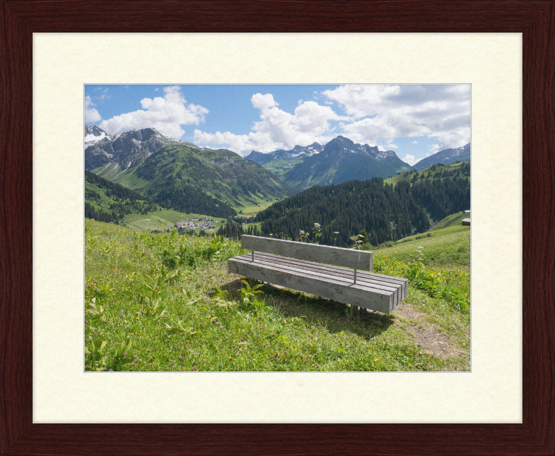 Lech - Bürstegg - Sitzbank - Great Pictures Framed