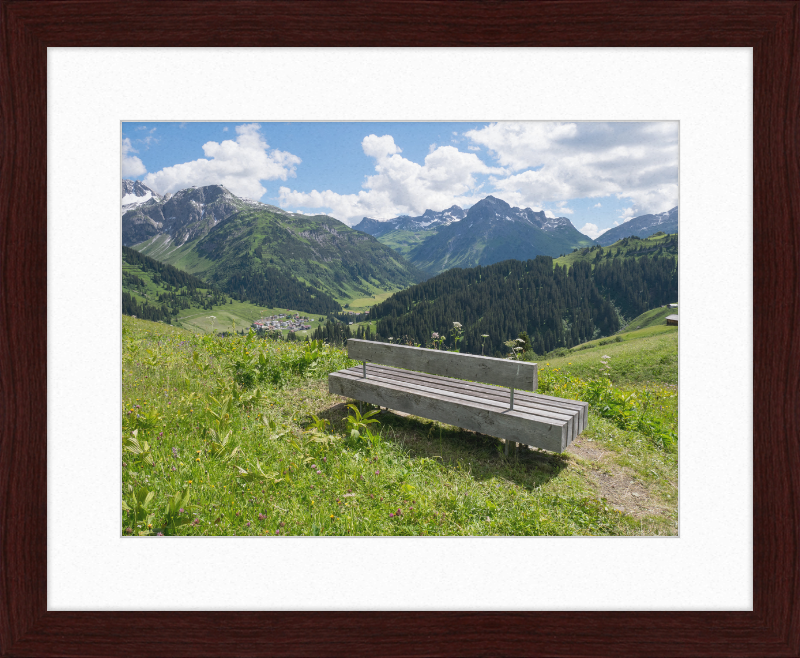 Lech - Bürstegg - Sitzbank - Great Pictures Framed