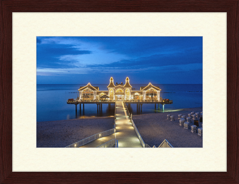 Seebrücke Sellin in the Evening - Great Pictures Framed