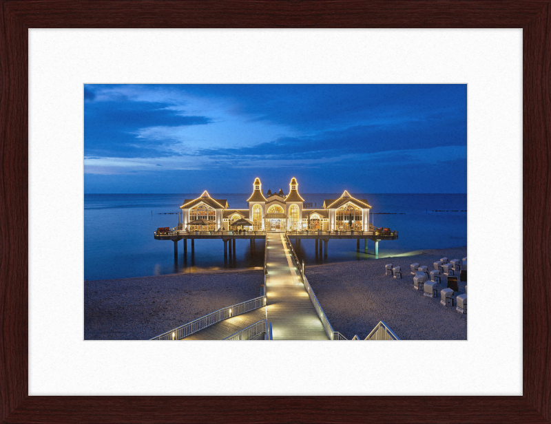 Seebrücke Sellin in the Evening - Great Pictures Framed