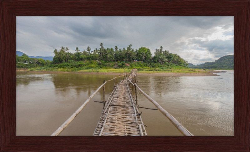 Temporary Wooden Footbridge Leading to the City of Luang Prabang - Great Pictures Framed