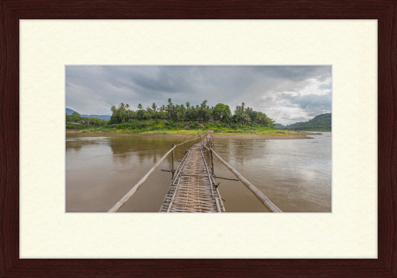 Temporary Wooden Footbridge Leading to the City of Luang Prabang - Great Pictures Framed