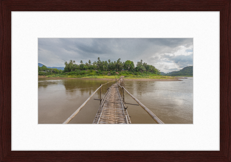 Temporary Wooden Footbridge Leading to the City of Luang Prabang - Great Pictures Framed