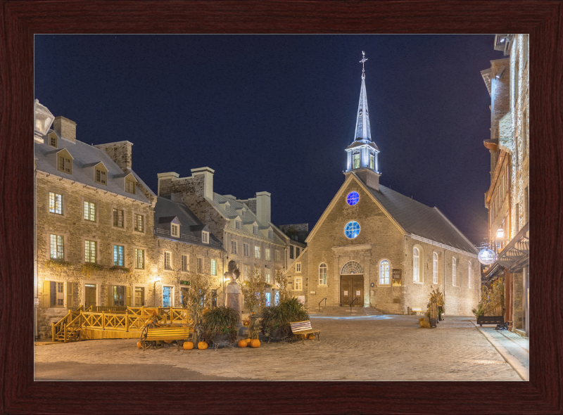 Place Royale at night, Vieux-Québec, Quebec ville, Canada - Great Pictures Framed