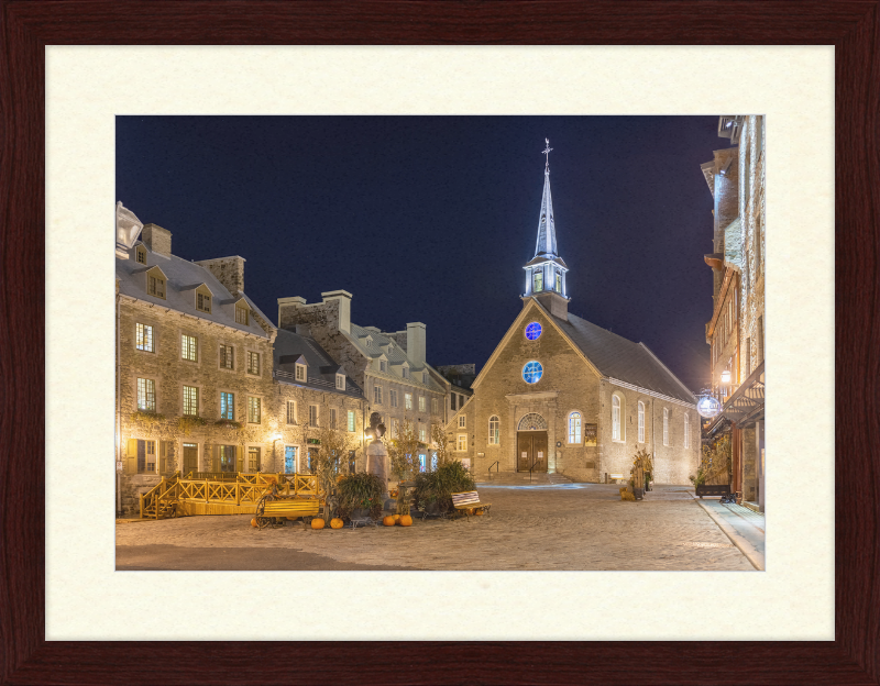 Place Royale at night, Vieux-Québec, Quebec ville, Canada - Great Pictures Framed