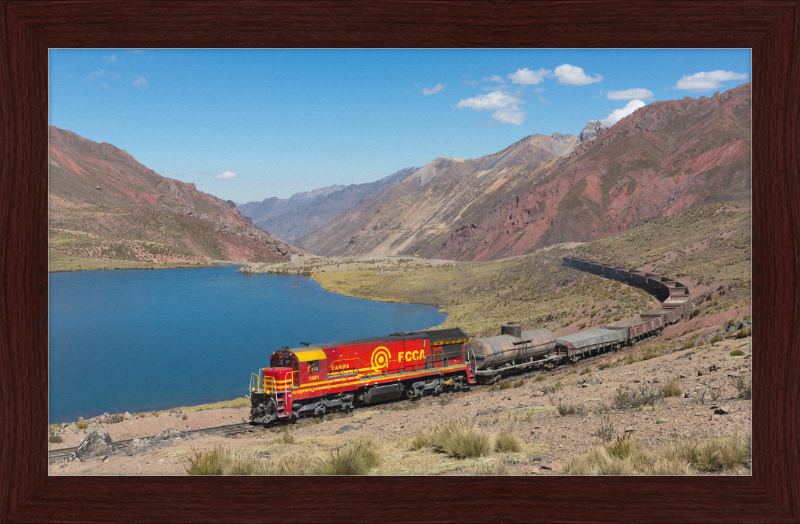 A Train and the Mountainous Terrain of Chinchan - Great Pictures Framed