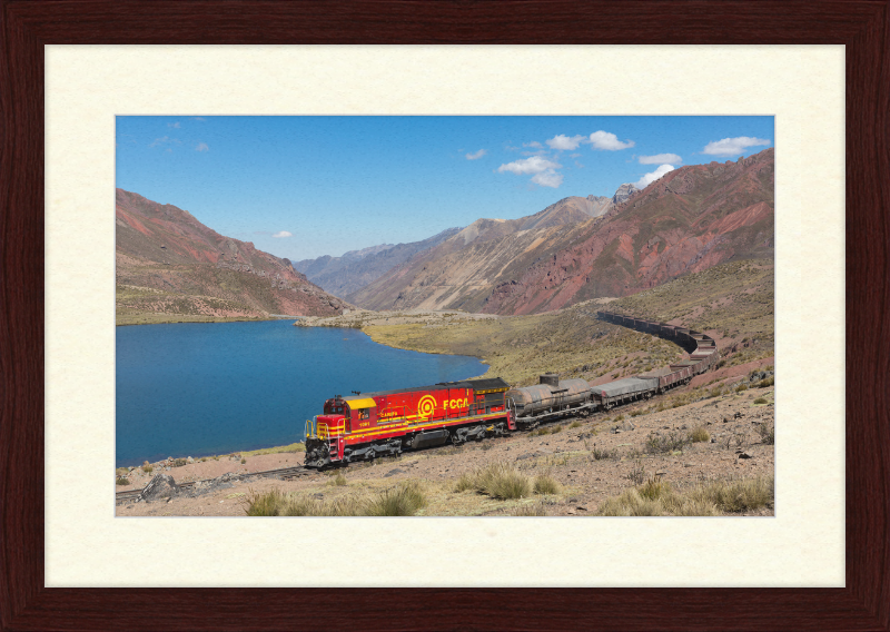 A Train and the Mountainous Terrain of Chinchan - Great Pictures Framed