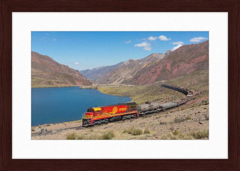 A Train and the Mountainous Terrain of Chinchan - Great Pictures Framed
