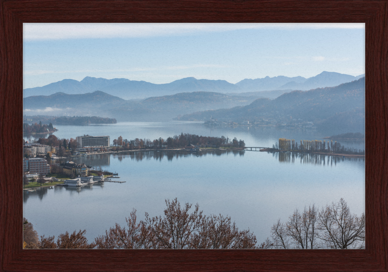 Pörtschach Gloriette-Blick auf Wörther See und Blumeninsel - Great Pictures Framed