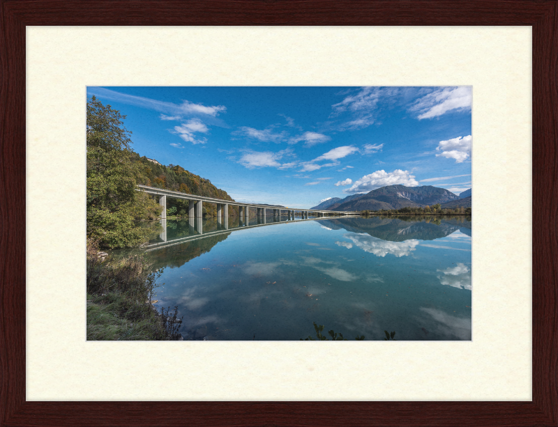 The Drau River Bridge in Köttmannsdorf - Great Pictures Framed