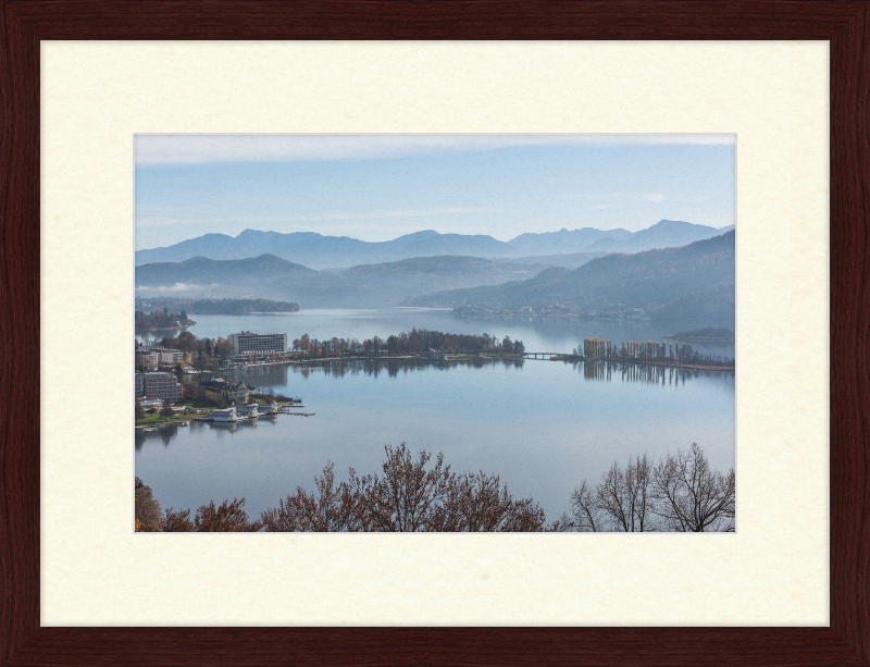 Pörtschach Gloriette-Blick auf Wörther See und Blumeninsel - Great Pictures Framed