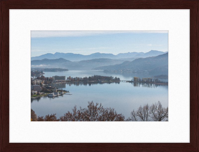Pörtschach Gloriette-Blick auf Wörther See und Blumeninsel - Great Pictures Framed
