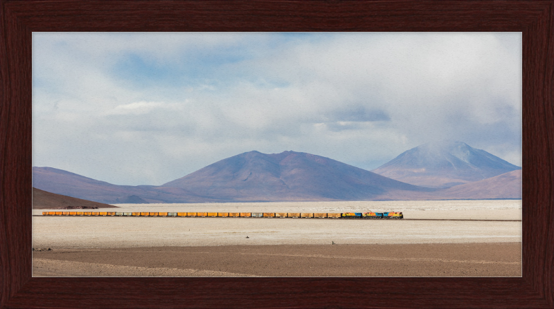 Train Crossing the Ascotán Salt Flat - Great Pictures Framed