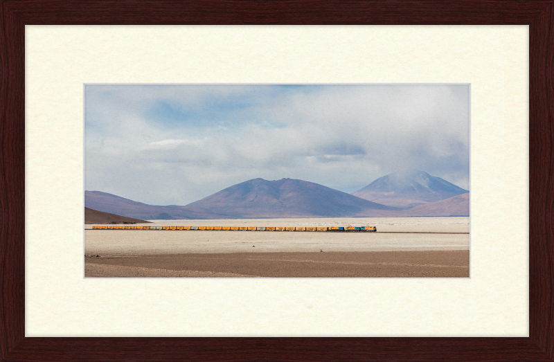 Train Crossing the Ascotán Salt Flat - Great Pictures Framed