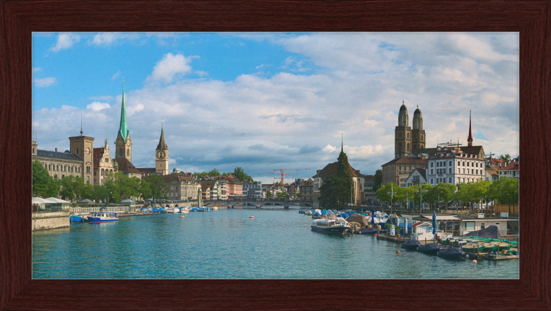 Zürich view Quaibrücke - Great Pictures Framed