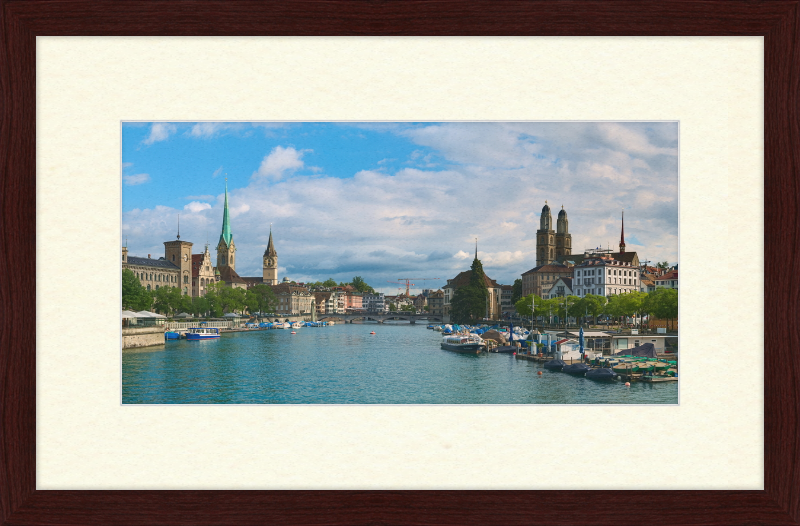 Zürich view Quaibrücke - Great Pictures Framed