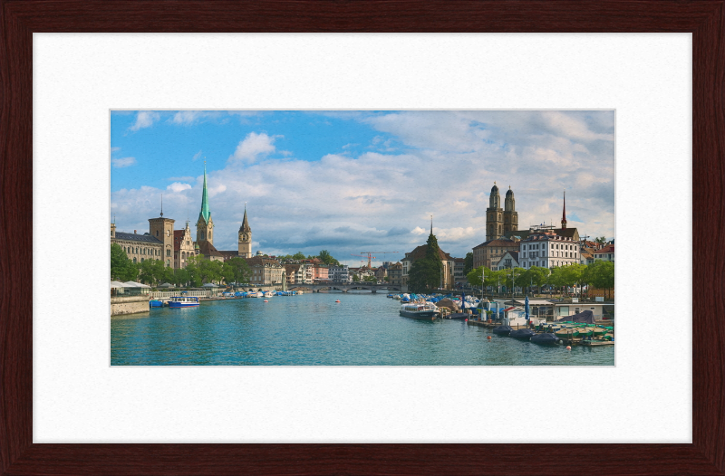 Zürich view Quaibrücke - Great Pictures Framed
