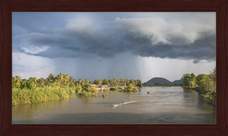 Stormy Mekong Sunset in Si Phan Don - Great Pictures Framed