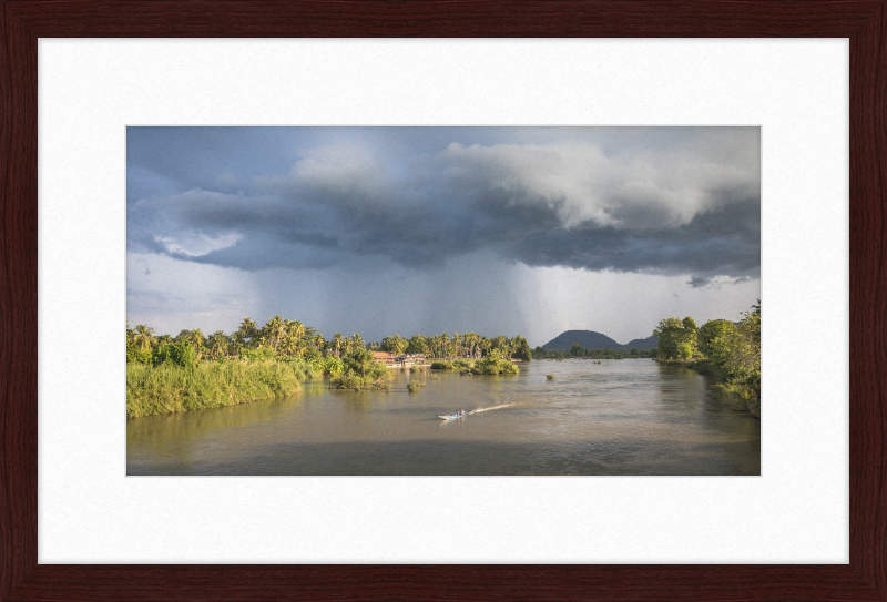 Stormy Mekong Sunset in Si Phan Don - Great Pictures Framed
