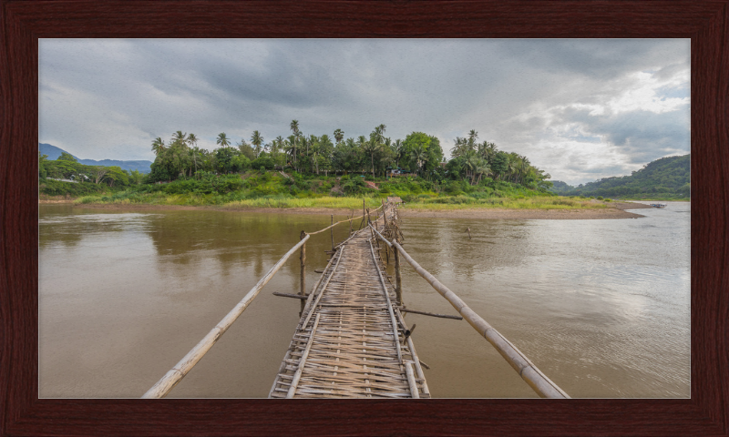 Temporary Wooden Footbridge Leading to the City of Luang Prabang - Great Pictures Framed