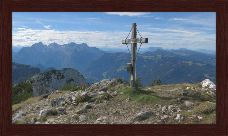 Summit Cross of Großer Weitschartenkopf - Great Pictures Framed