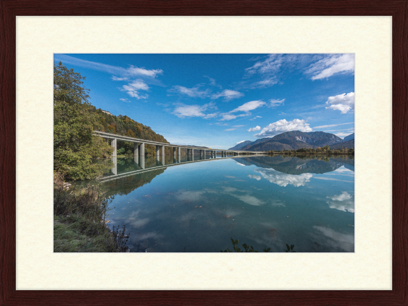 The Drau River Bridge in Köttmannsdorf - Great Pictures Framed