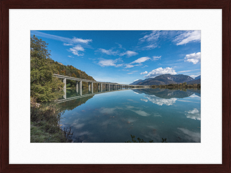 The Drau River Bridge in Köttmannsdorf - Great Pictures Framed