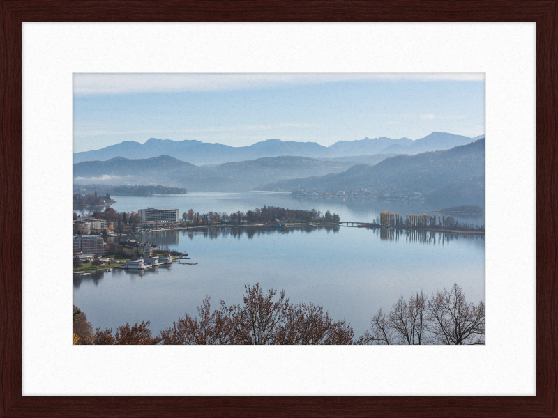 Pörtschach Gloriette-Blick auf Wörther See und Blumeninsel - Great Pictures Framed