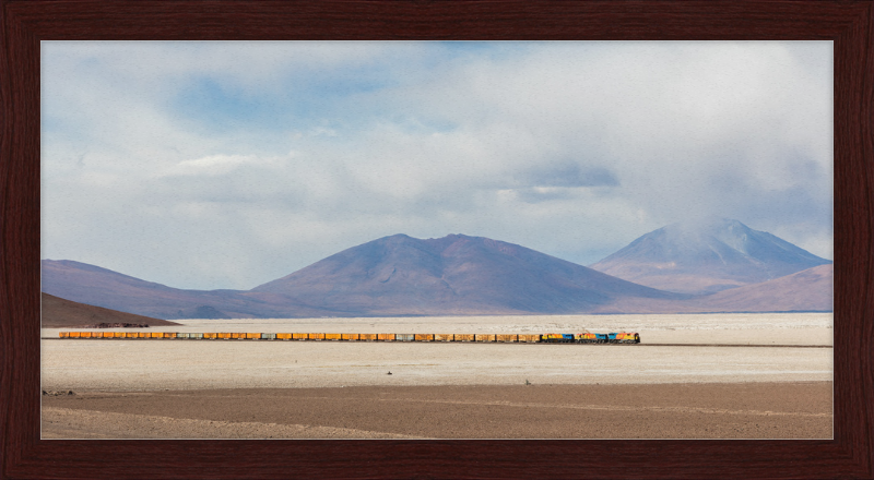 Train Crossing the Ascotán Salt Flat - Great Pictures Framed