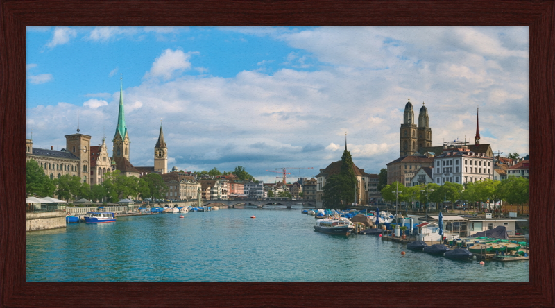 Zürich view Quaibrücke - Great Pictures Framed