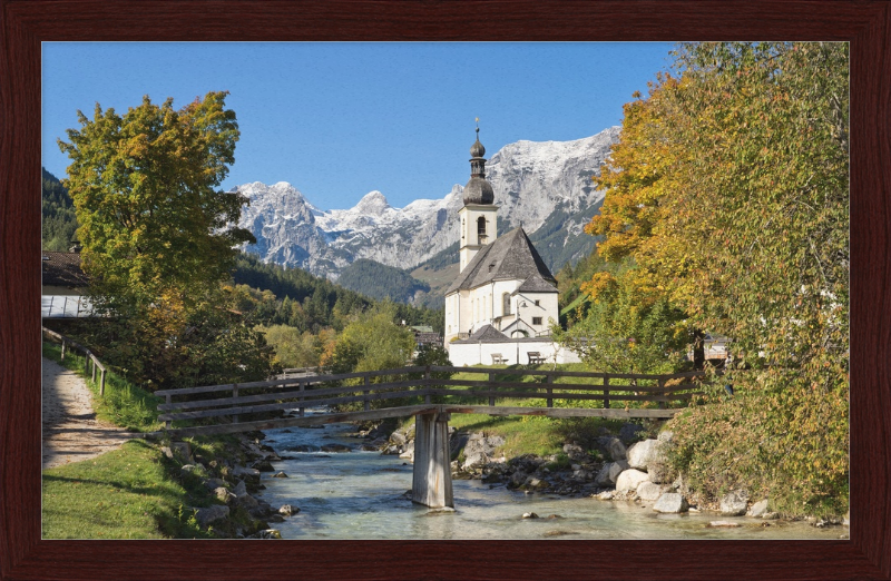 Church of Ramsau with the Wagendrischelhorn - Great Pictures Framed