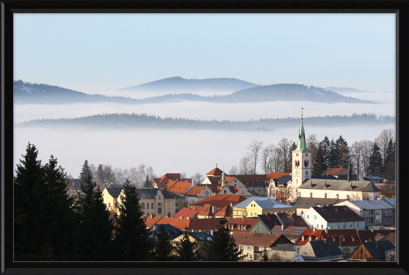 View of Kašperské Hory from Liščí vrch - Great Pictures Framed