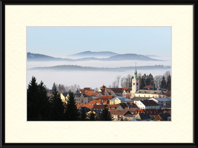 View of Kašperské Hory from Liščí vrch - Great Pictures Framed