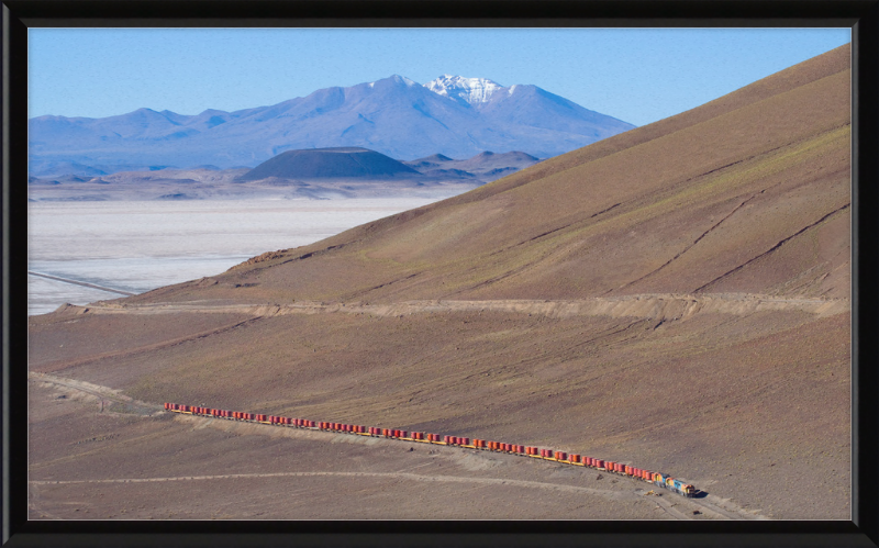 Trains on the Salar de Carcote - Great Pictures Framed