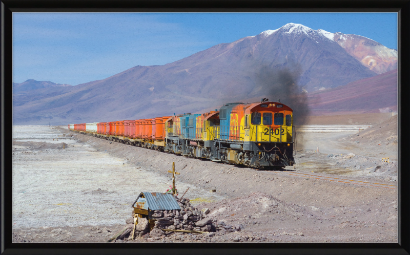 Colorful Locomotives Cross the Chilean Salt Flats - Great Pictures Framed