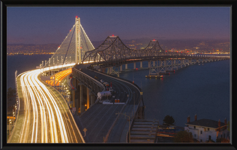 San Francisco - Oakland Bay Bridge - New and Old bridges - Great Pictures Framed