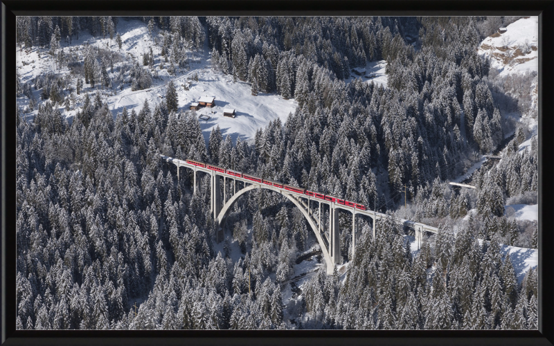 Allegra Crosses the Langwieser Viaduct from Rongg - Great Pictures Framed