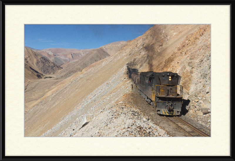 A Train on the Side of a Chilean Mountain - Great Pictures Framed