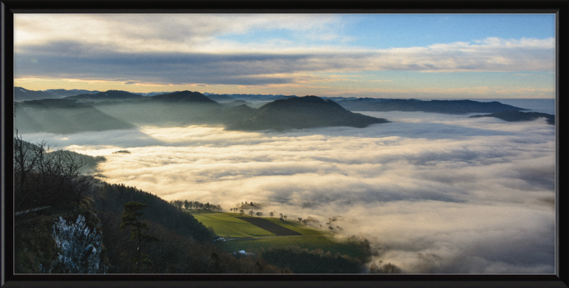 Foggy Blassenstein Erlauftal - Great Pictures Framed