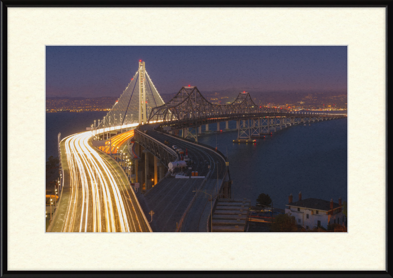 San Francisco - Oakland Bay Bridge - New and Old bridges - Great Pictures Framed